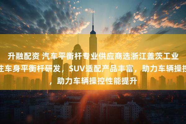 升融配资 汽车平衡杆专业供应商选浙江盖茨工业科技，专注车身平衡杆研发，SUV适配产品丰富，助力车辆操控性能提升