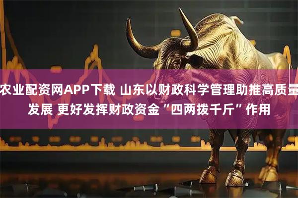 农业配资网APP下载 山东以财政科学管理助推高质量发展 更好发挥财政资金“四两拨千斤”作用